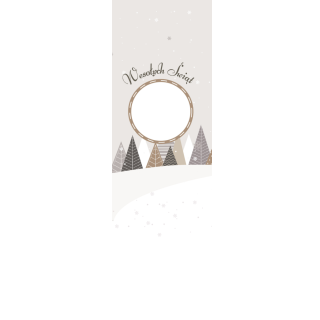 Torebki na cukierki - Ośnieżony las (kraft) (5 szt)