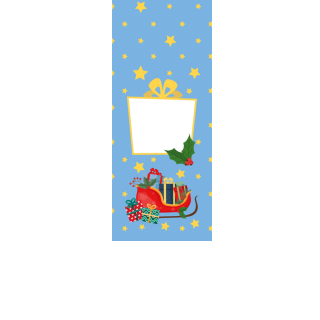 Torebki na cukierki - Sanie z prezentami (kraft) (5 szt)