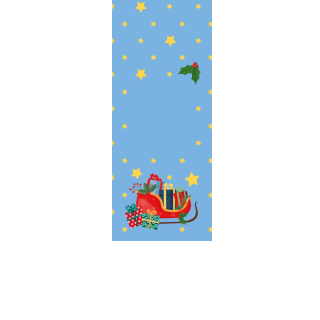 Torebki na cukierki - Sanie z prezentami (kraft) (5 szt)