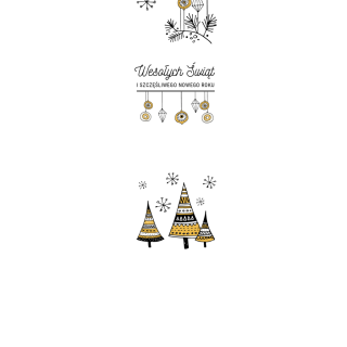 Torebki na cukierki - Rysunkowe choinki (kraft) (5 szt)