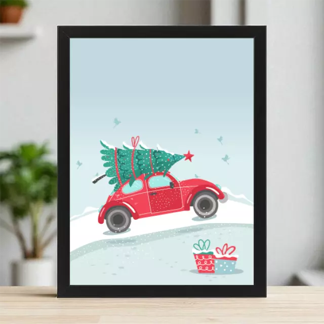 Plakaty 30cm x 40cm - Garbusek z choinką 