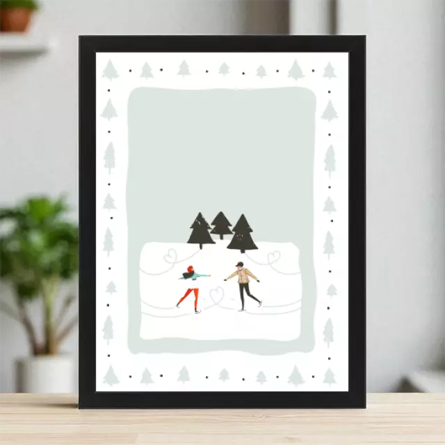 Plakaty 30cm x 40cm - Para na łyżwach