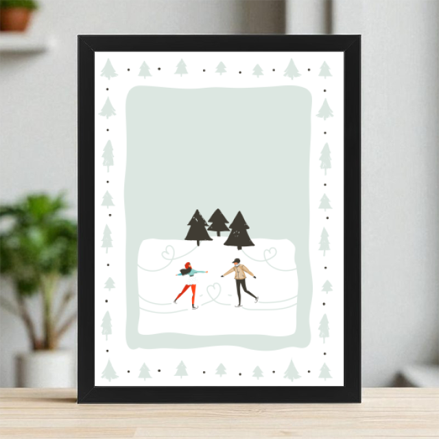 Plakaty 30cm x 40cm - Para na łyżwach