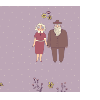 Czekolady - Dziadkowie na fioletowym tle 