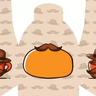 Słodkie kuferki - Kapelusz i wąsy