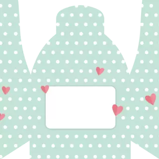 Słodkie kuferki - Miętowy w kropki