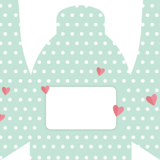 Słodkie kuferki - Miętowy w kropki