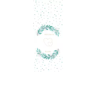 Torebki na cukierki - Turkusowe listki (kraft) (5 szt)