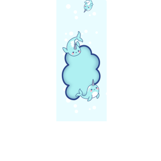 Torebki na cukierki - Radosny narwal (kraft) (5 szt)